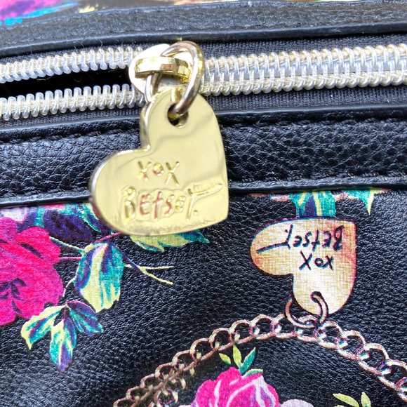 Betsey Johnson FLORAL MULTICOLOUR BLACK BOW Purse Handbag - Picture 5 of 7